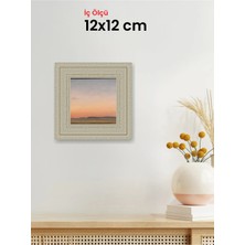 Hars Vintage Eskitme Beyaz Çok Renkli Çerçeve 12 x 12 cm Camlı
