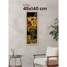 Hars Vintage Eskitme Beyaz Çok Renkli Çerçeve 45 x 140 cm Şeffaf Korumalı Pvc
