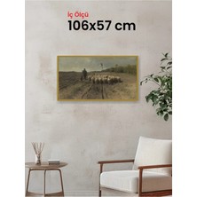 Hars Slim Ince Profil Altın Çerçeve 106 x 57 cm Şeffaf Korumalı Pvc