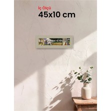 Hars Vintage Eskitme Beyaz Çok Renkli Çerçeve 45 x 10 cm Şeffaf Korumalı Pvc