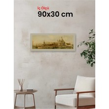 Hars Vintage Eskitme Beyaz Çok Renkli Çerçeve 90 x 30 cm Camlı