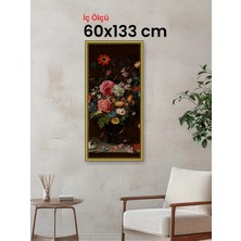 Hars Royal Klasik Desenli Altın Çerçeve 60 x 133 cm Şeffaf Korumalı Pvc
