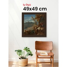 Hars Gallery Klasik Kahverengi Çerçeve 49 x 49 cm Şeffaf Korumalı Pvc