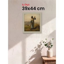 Hars Vintage Eskitme Beyaz Çok Renkli Çerçeve 39 x 44 cm Camlı