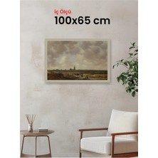 Hars Vintage Eskitme Beyaz Çok Renkli Çerçeve 100 x 65 cm Şeffaf Korumalı Pvc