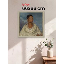 Hars Vintage Eskitme Beyaz Çok Renkli Çerçeve 66 x 66 cm Camlı