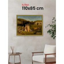 Hars Royal Klasik Desenli Altın Çerçeve 110 x 85 cm Şeffaf Korumalı Pvc