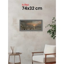 Hars Royal Klasik Desenli Gümüş Çerçeve 74 x 32 cm Şeffaf Korumalı Pvc