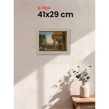 Hars Vintage Eskitme Beyaz Çok Renkli Çerçeve 41 x 29 cm Şeffaf Korumalı Pvc