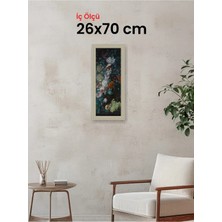 Hars Vintage Eskitme Beyaz Çok Renkli Çerçeve 26 x 70 cm Şeffaf Korumalı Pvc