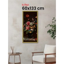 Hars Royal Klasik Desenli Altın Çerçeve 60 x 133 cm Camlı