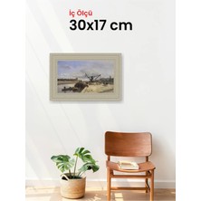 Hars Vintage Eskitme Beyaz Çok Renkli Çerçeve 30 x 17 cm Şeffaf Korumalı Pvc