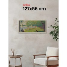 Hars Vintage Eskitme Beyaz Çok Renkli Çerçeve 127 x 56 cm Camlı