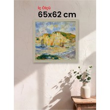 Hars Vintage Eskitme Beyaz Çok Renkli Çerçeve 65 x 62 cm Şeffaf Korumalı Pvc