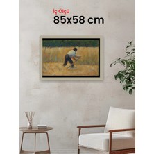 Hars Vintage Eskitme Beyaz Çok Renkli Çerçeve 85 x 58 cm Camlı
