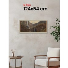 Hars Vintage Eskitme Beyaz Çok Renkli Çerçeve 124X54 cm Şeffaf Korumalı Pvc