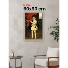 Hars Vintage Eskitme Beyaz Çok Renkli Çerçeve 60 x 90 cm Şeffaf Korumalı Pvc
