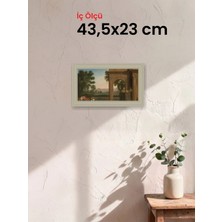 Hars Vintage Eskitme Beyaz Çok Renkli Çerçeve 43,5 x 23 cm Camlı