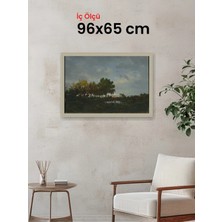 Hars Vintage Eskitme Beyaz Çok Renkli Çerçeve 96 x 65 cm Camlı