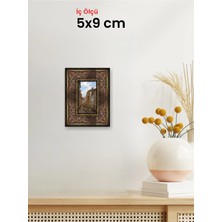 Hars Heritage Eskitme Kahverengi Çerçeve 5 x 9 cm Şeffaf Korumalı Pvc