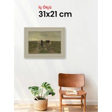 Hars Vintage Eskitme Beyaz Çok Renkli Çerçeve 31 x 21 cm Şeffaf Korumalı Pvc