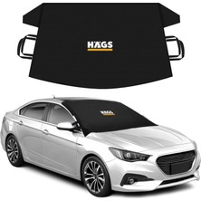 Buz ve Kar Önleyici Araç Ön Cam Örtüsü Brandası | Ağır Hizmet Tipi 600D Oxford Kumaş | Arabalar, Suv'lar, Kamyonetler Için Oto Ön Cam Koruyucu Güneşlik | Don Örtüsü (178X106CM) L - Siyah