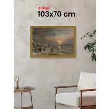Hars Gallery Klasik Altın Çerçeve 103 x 70 cm Şeffaf Korumalı Pvc
