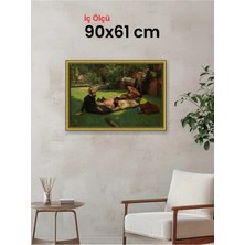 Hars Royal Klasik Desenli Altın Çerçeve 90 x 61 cm Camlı