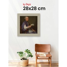 Hars Vintage Eskitme Beyaz Çok Renkli Çerçeve 28 x 28 cm Camlı