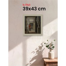 Hars Vintage Eskitme Beyaz Çok Renkli Çerçeve 39 x 43 cm Şeffaf Korumalı Pvc