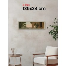 Hars Vintage Eskitme Beyaz Çok Renkli Çerçeve 135 x 34 cm Şeffaf Korumalı Pvc