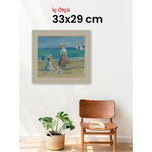 Hars Vintage Eskitme Beyaz Çok Renkli Çerçeve 33 x 29 cm Camlı
