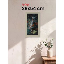 Hars Vintage Eskitme Beyaz Çok Renkli Çerçeve 28 x 54 cm Şeffaf Korumalı Pvc