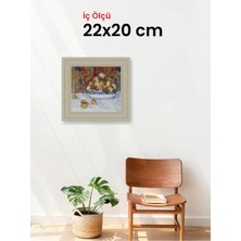 Hars Vintage Eskitme Beyaz Çok Renkli Çerçeve 22 x 20 cm Şeffaf Korumalı Pvc