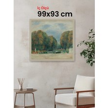 Hars Vintage Eskitme Beyaz Çok Renkli Çerçeve 99 x 93 cm Şeffaf Korumalı Pvc