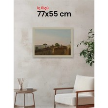 Hars Vintage Eskitme Beyaz Çok Renkli Çerçeve 77 x 55 cm Şeffaf Korumalı Pvc
