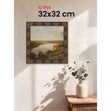 Hars Heritage Eskitme Kahverengi Çerçeve 32 x 32 cm Şeffaf Korumalı Pvc