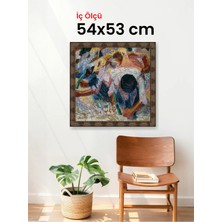 Hars Heritage Eskitme Kahverengi Çerçeve 54 x 53 cm Şeffaf Korumalı Pvc