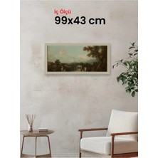 Hars Vintage Eskitme Beyaz Çok Renkli Çerçeve 99 x 43 cm Camlı