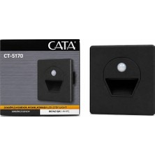 Cata CT-5170SB Sensörlü Koridor Aydınlatması LED Step Light Beyaz Işık Siyah