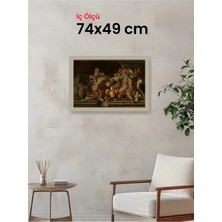 Hars Vintage Eskitme Beyaz Çok Renkli Çerçeve 74 x 49 cm Camlı