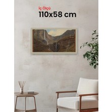 Hars Vintage Eskitme Beyaz Çok Renkli Çerçeve 110 x 58 cm Şeffaf Korumalı Pvc