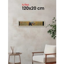 Hars Vintage Eskitme Beyaz Çok Renkli Çerçeve 120 x 20 cm Camlı