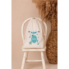 Pia Baby Isme Özel Erkek Bebek Çocuk Kıyafet Kesesi 30X40 cm %100 Pamuk Ham Bez Isim Baskılı Yıkanabilir Kişiye Özel Kese