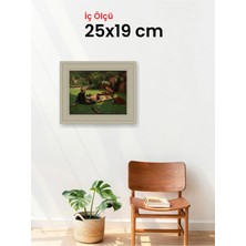 Hars Vintage Eskitme Beyaz Çok Renkli Çerçeve 25 x 19 cm Camlı
