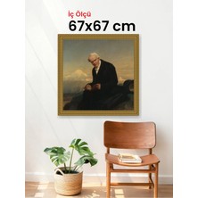 Hars Gallery Klasik Altın Çerçeve 67 x 67 cm Şeffaf Korumalı Pvc