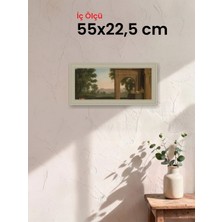 Hars Vintage Eskitme Beyaz Çok Renkli Çerçeve 55 x 22,5 cm Şeffaf Korumalı Pvc