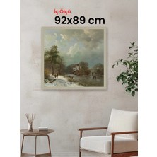 Hars Vintage Eskitme Beyaz Çok Renkli Çerçeve 92 x 89 cm Camlı