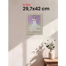 Hars Vintage Eskitme Beyaz Çok Renkli Çerçeve 29,7 x 42 cm Şeffaf Korumalı Pvc