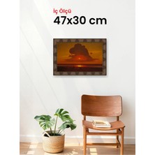 Hars Heritage Eskitme Kahverengi Çerçeve 47 x 30 cm Şeffaf Korumalı Pvc